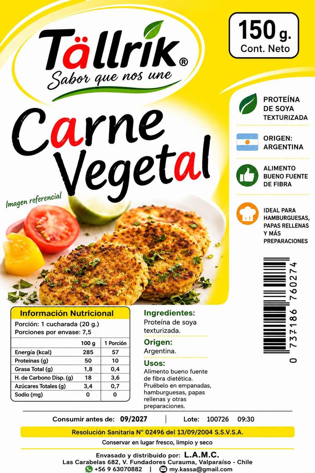 Etiqueta de Proteína vegetal Tallrik